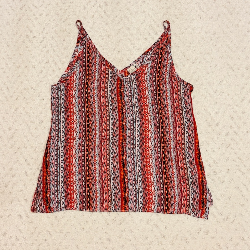 Paper Crane Stitch Fix Boho Cami Tank Top Size Small Earth Tone Tribal Festival